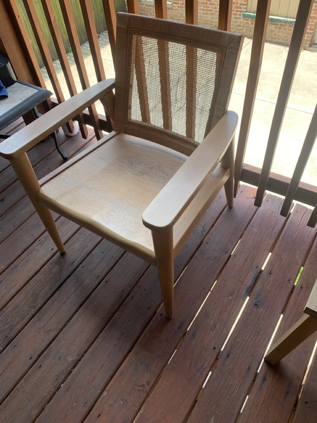 Cane Back Armchair Solid Wood Sturdy 26 inch wide - photo 3