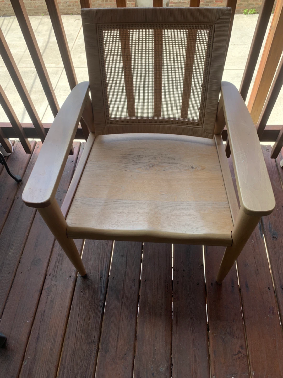Cane Back Armchair Solid Wood Sturdy 26 inch wide