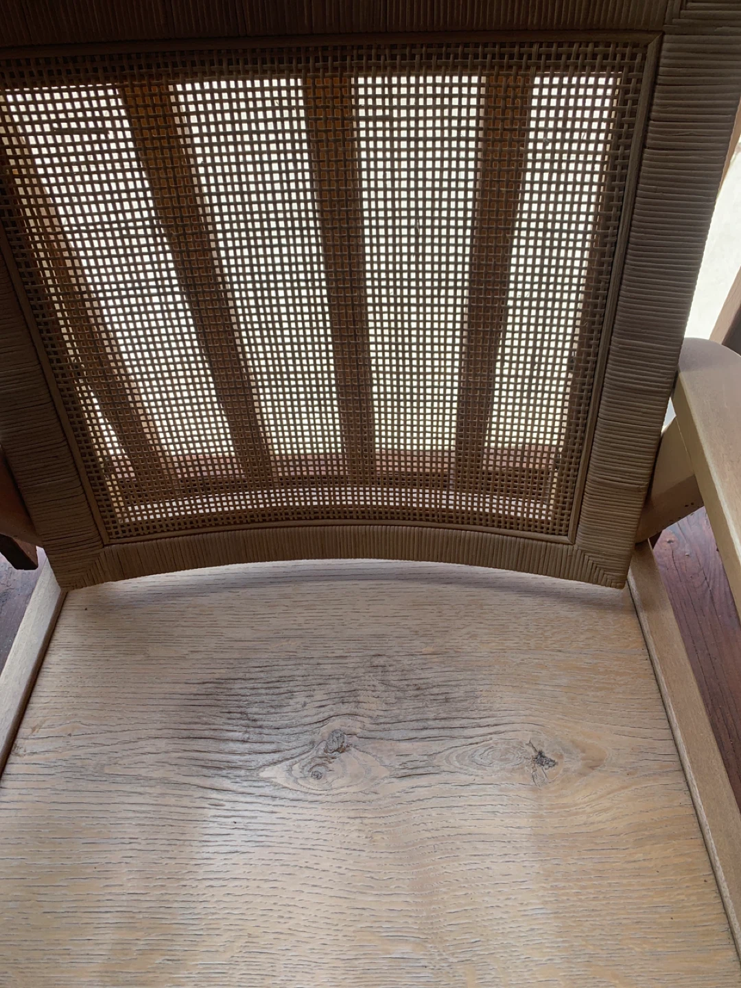 Cane Back Armchair Solid Wood Sturdy 26 inch wide - photo 4