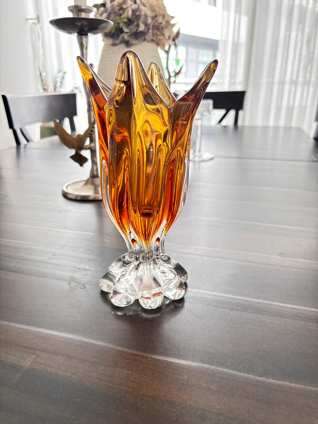 Orange Glass Tulip Vase - photo 3