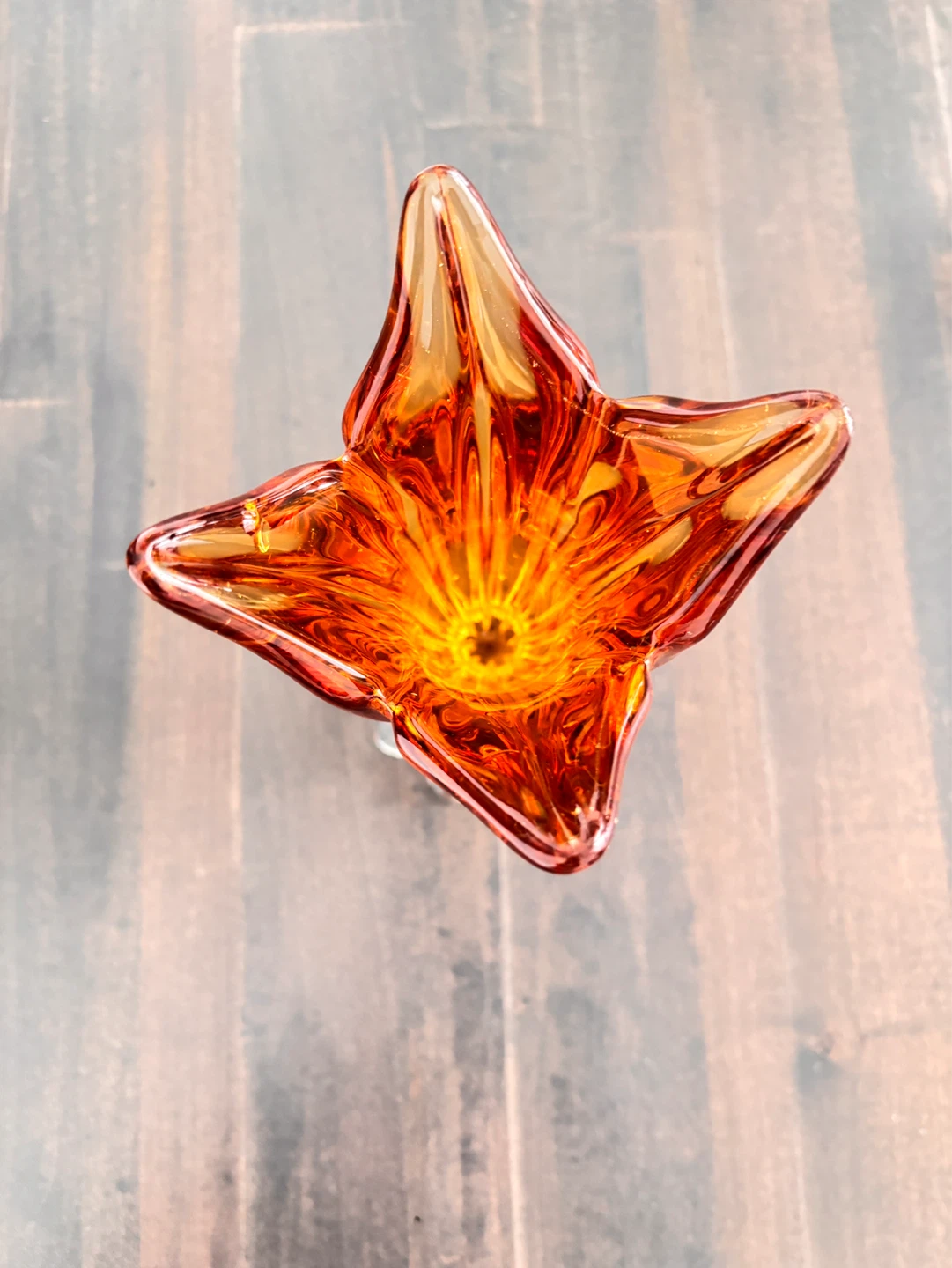 Orange Glass Tulip Vase - photo 2