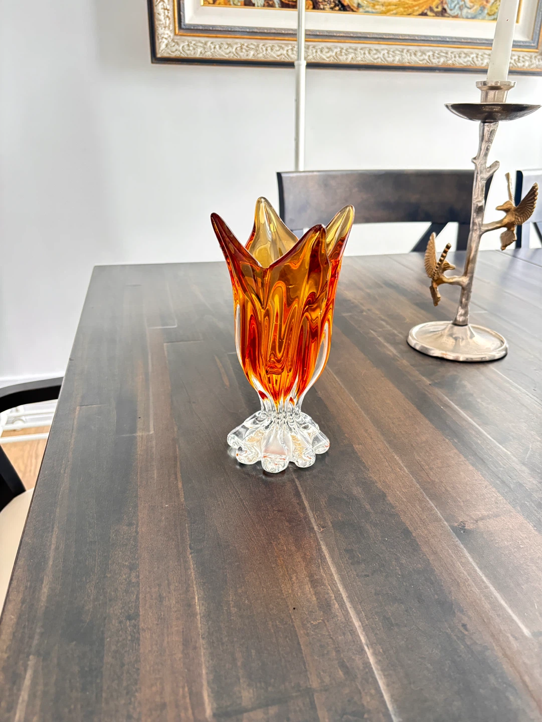 Orange Glass Tulip Vase - photo 4