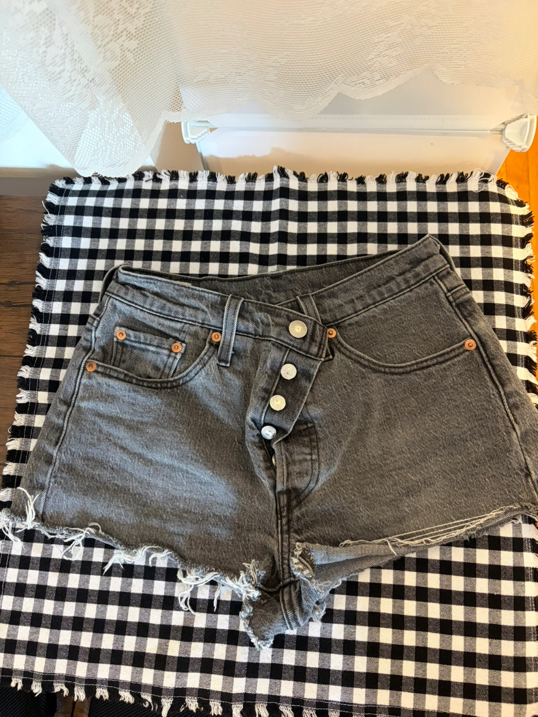 Levi's 501 Denim Shorts Grey Women's Size W25