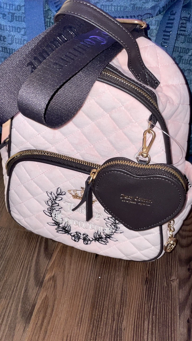 Juicy Couture Pink Quilted Velour Mini Backpack