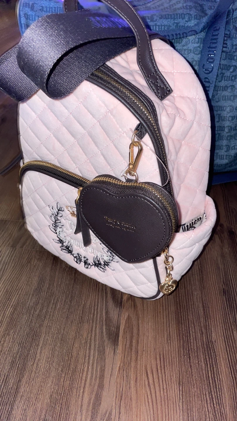 Juicy Couture Pink Quilted Velour Mini Backpack - photo 4