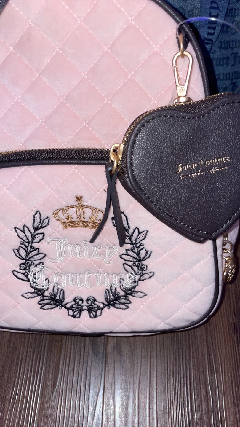 Juicy Couture Pink Quilted Velour Mini Backpack - photo 3