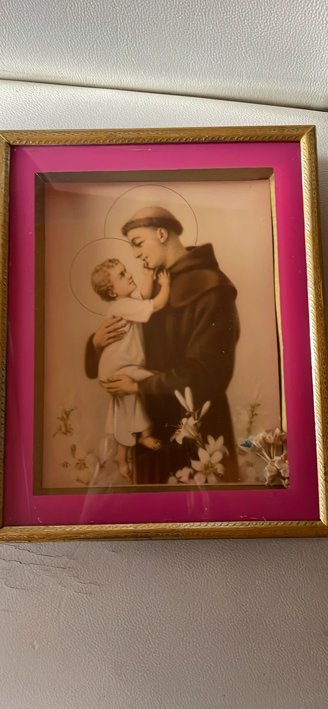 Vintage Saint Anthony with Child Framed Art