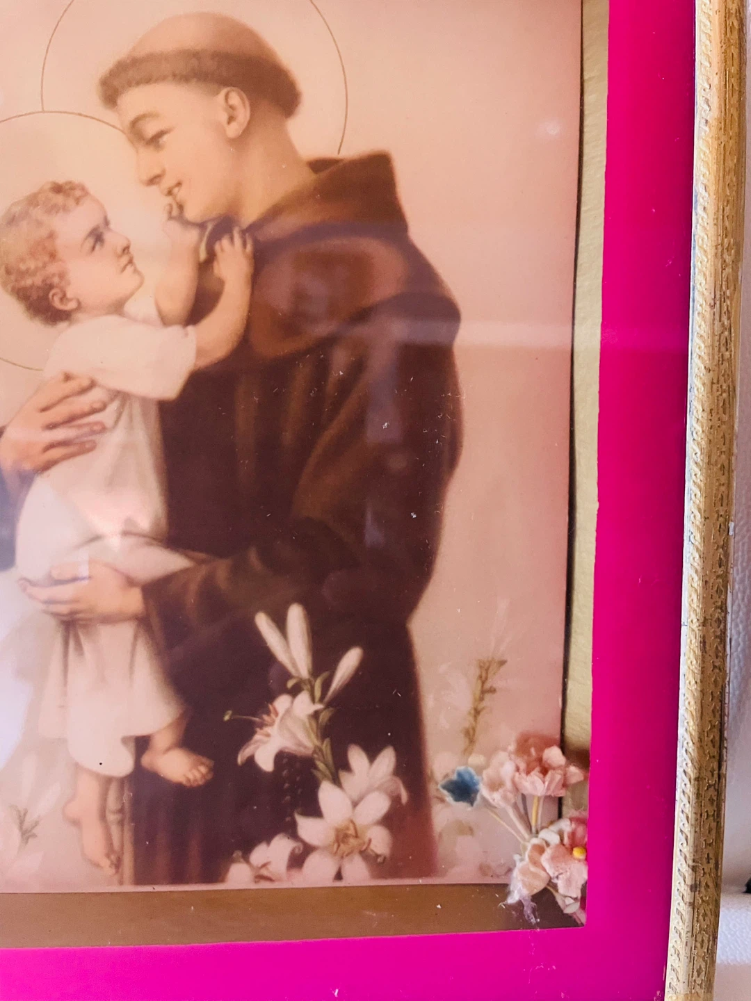 Vintage Saint Anthony with Child Framed Art - photo 4