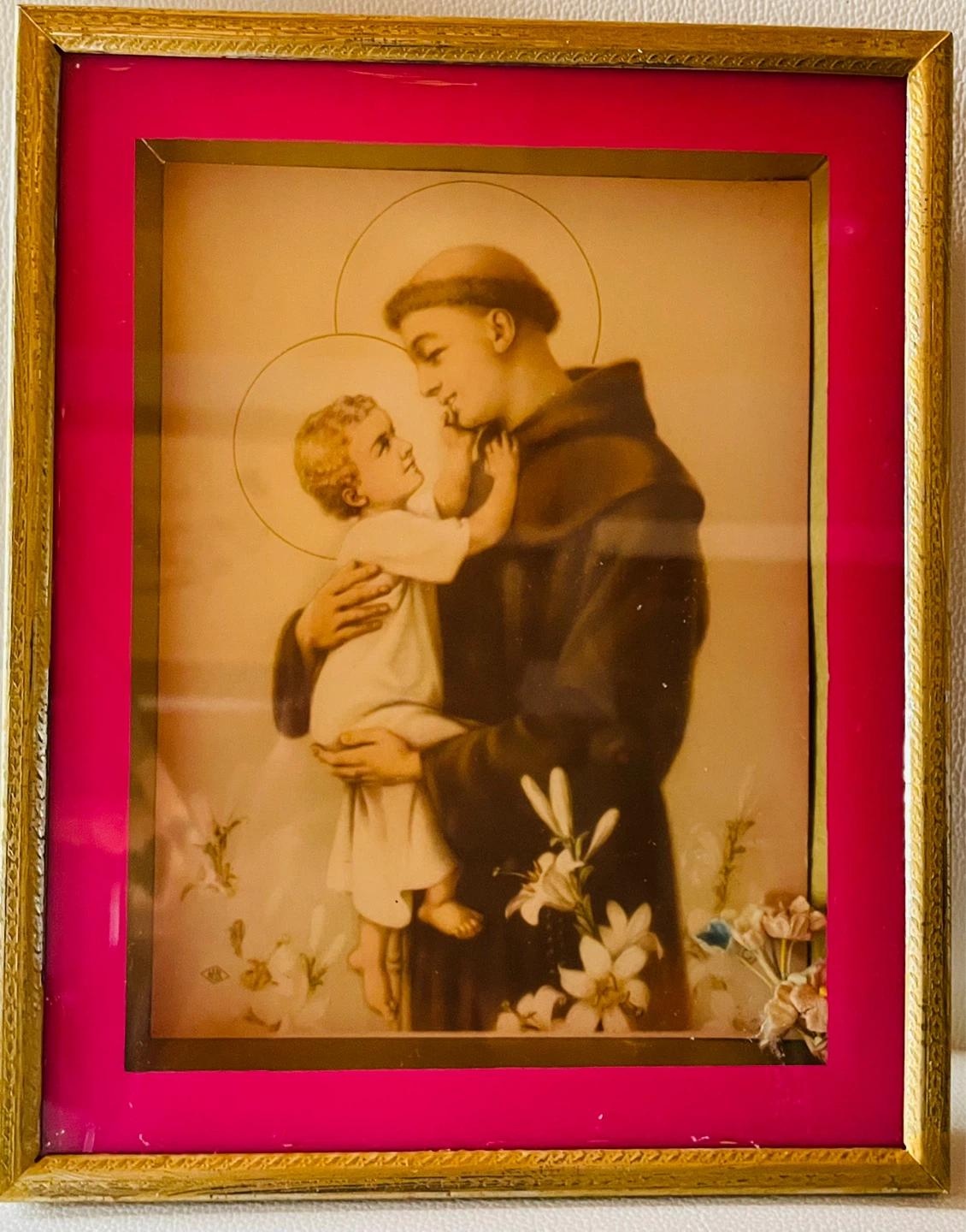 Vintage Saint Anthony with Child Framed Art - photo 2