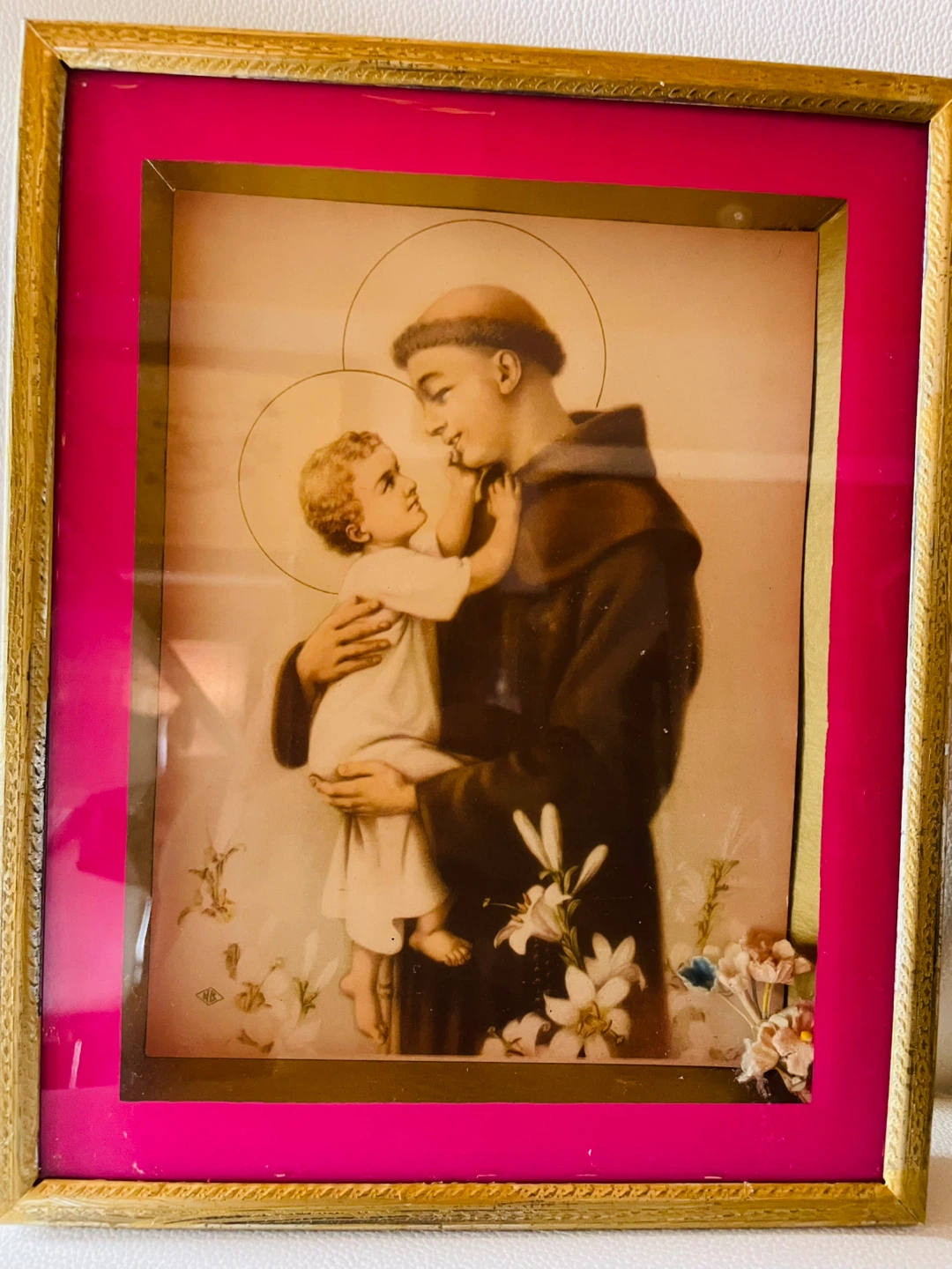 Vintage Saint Anthony with Child Framed Art - photo 5