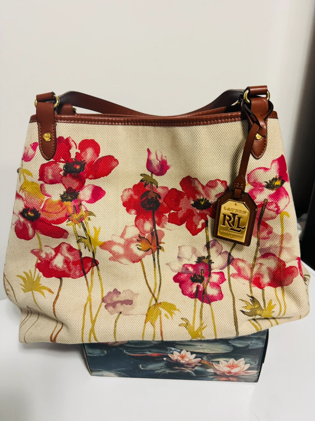 Lauren Ralph Lauren Floral Canvas Tote Bag