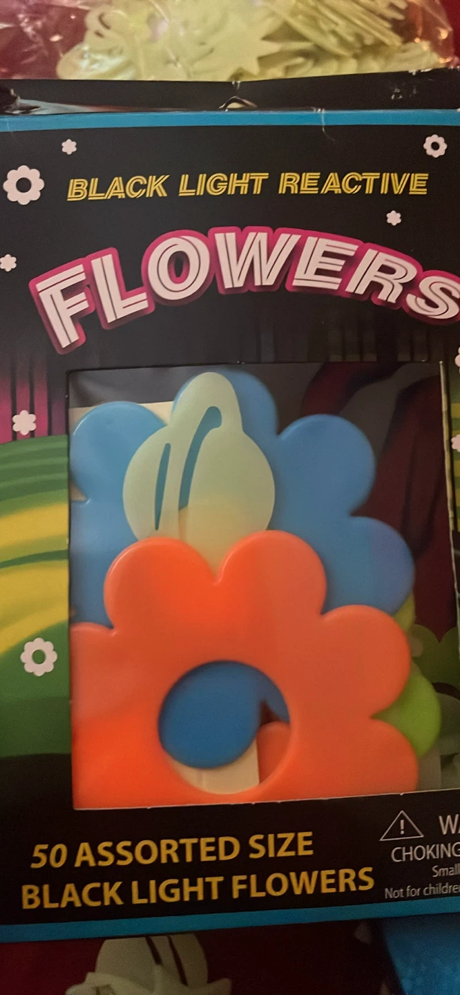 50 Assorted Size Black Light Reactive Flowers - photo 2
