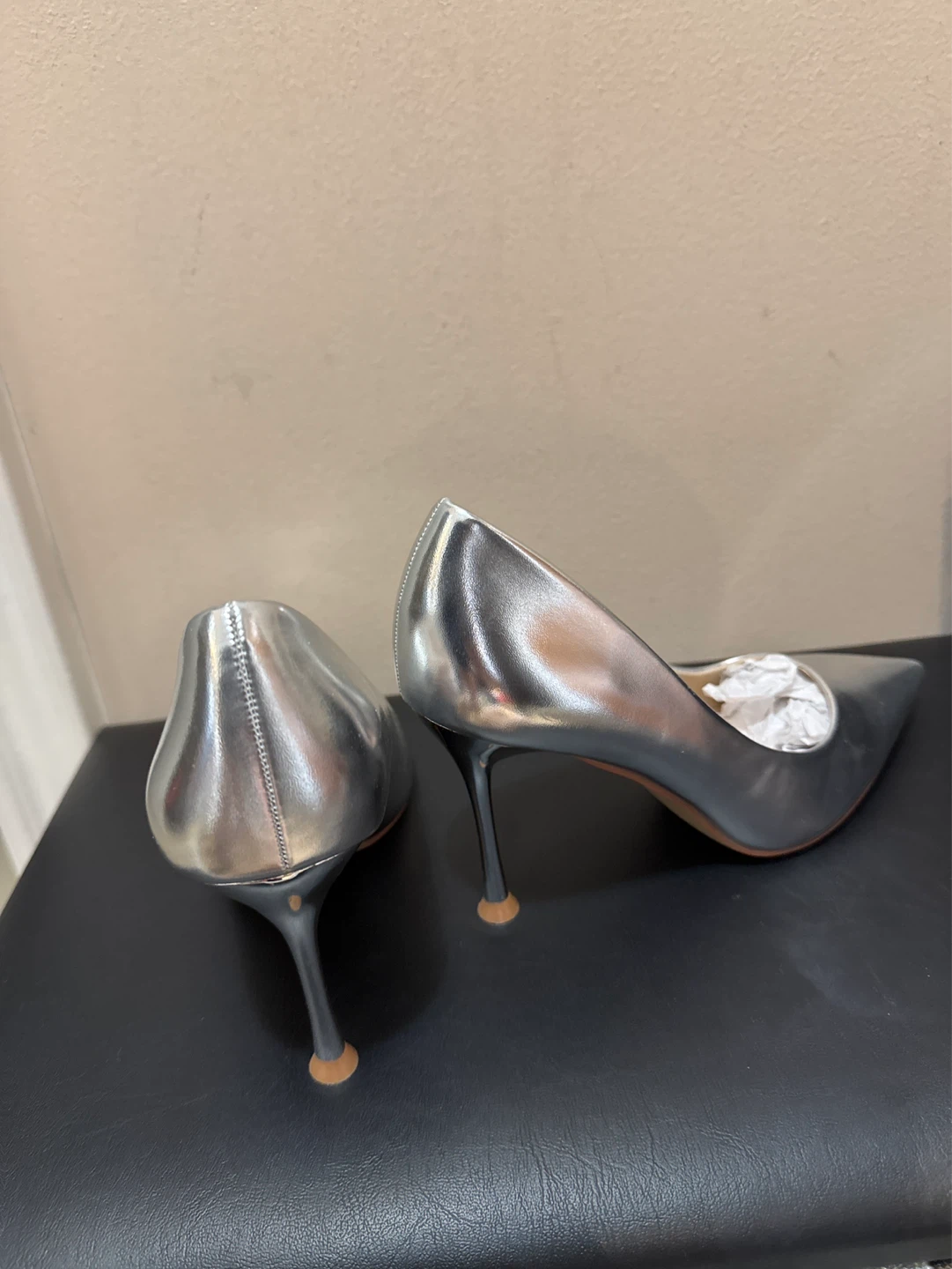Shein Silver Pointed Toe Stiletto Heels - Size 39 - photo 3