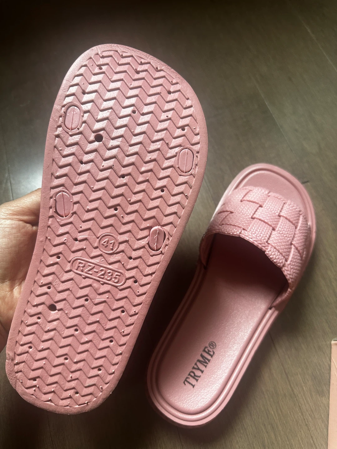 TRYME Pink Woven Slide Sandals - Size 41 - photo 2