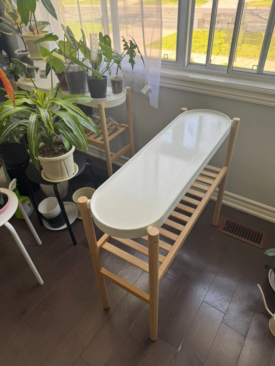 IKEA SATSUMAS Plant Stand - Bamboo/White - photo 3