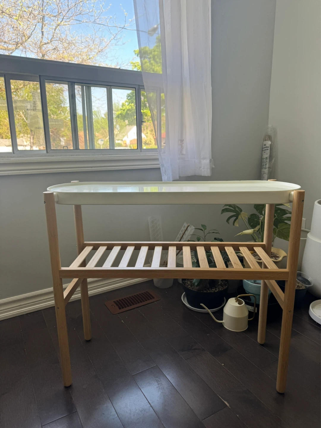 IKEA SATSUMAS Plant Stand - Bamboo/White - photo 2