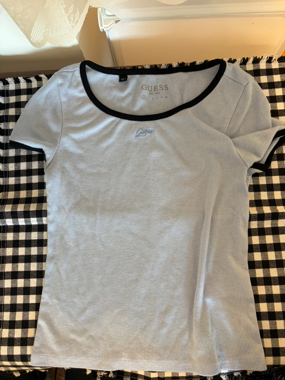 Guess Baby Blue Ribbed Baby Tee