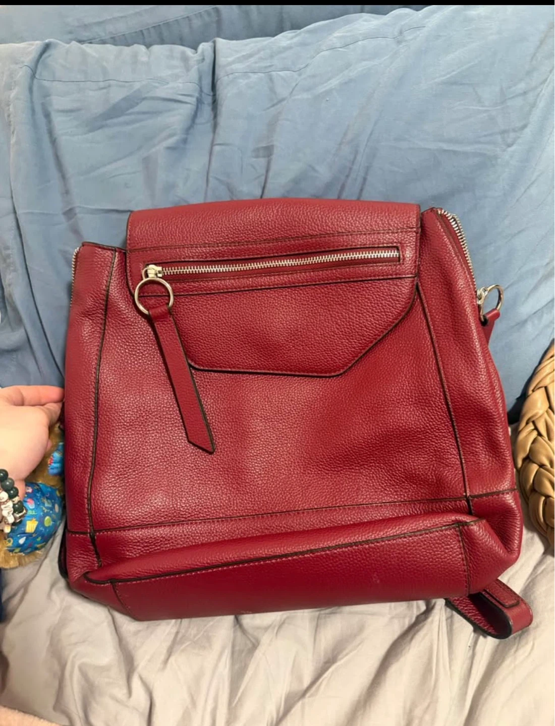 Red Leather Backpack - photo 2
