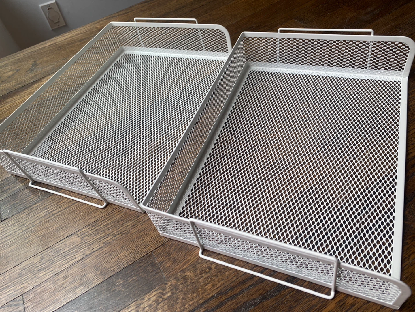 White Mesh Desk Organizer Trays (Set of 2) - photo 2