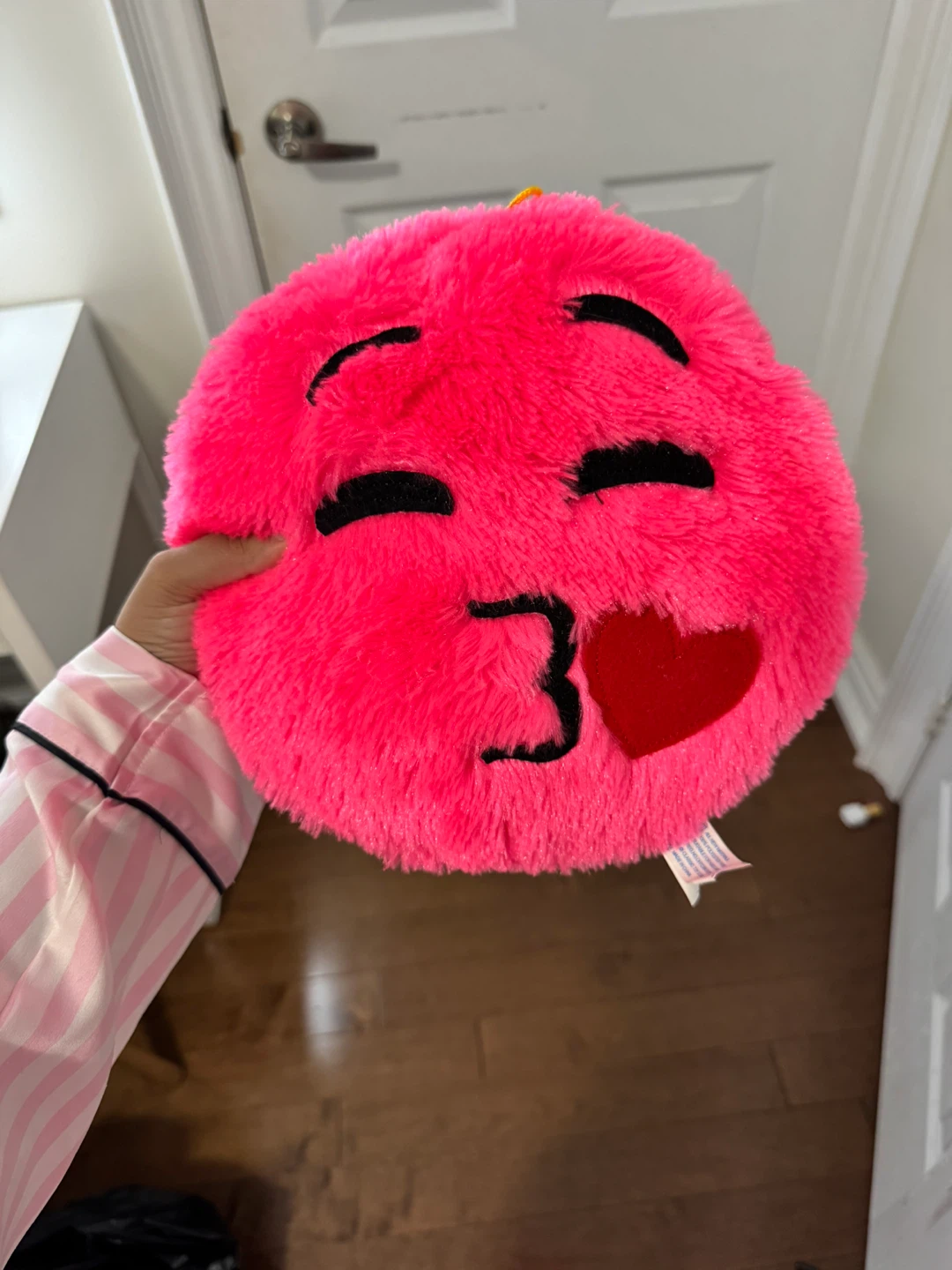 Pink Kissing Emoji Plush Toy