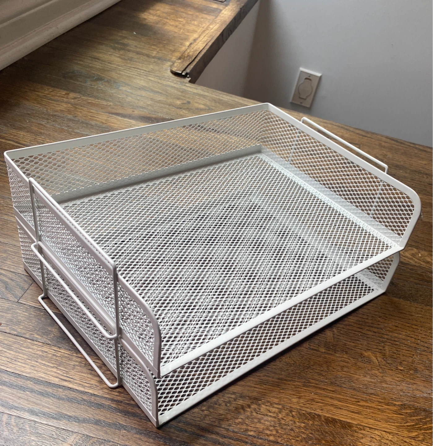 White Mesh Desk Organizer Trays (Set of 2) - photo 3
