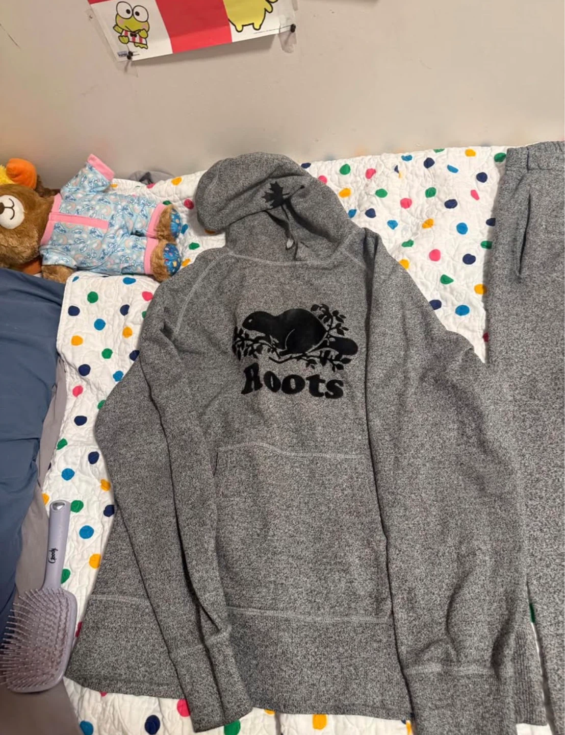 Roots Grey Sweatpants and Hoodie Set