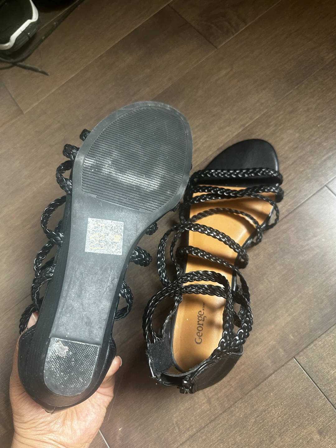 George Women's Black Strappy Gladiator Sandals - photo 3