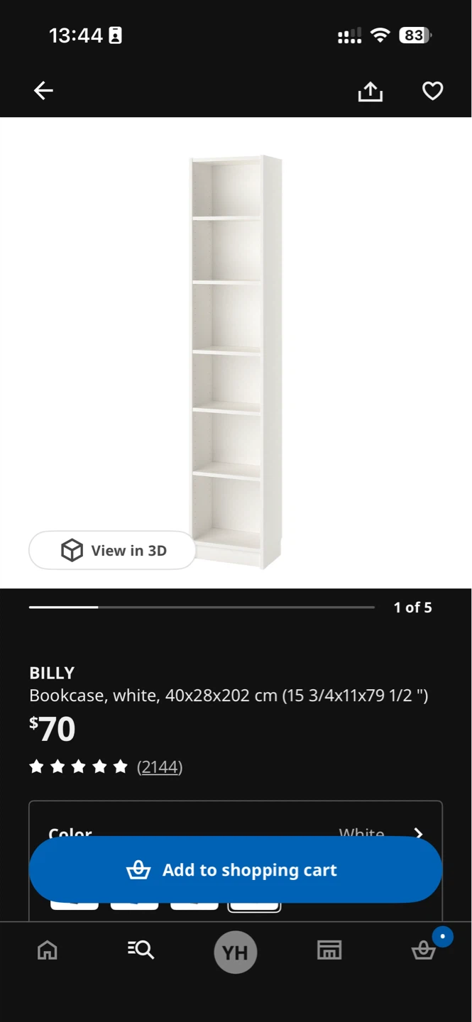 IKEA BILLY Bookcase - White - photo 3