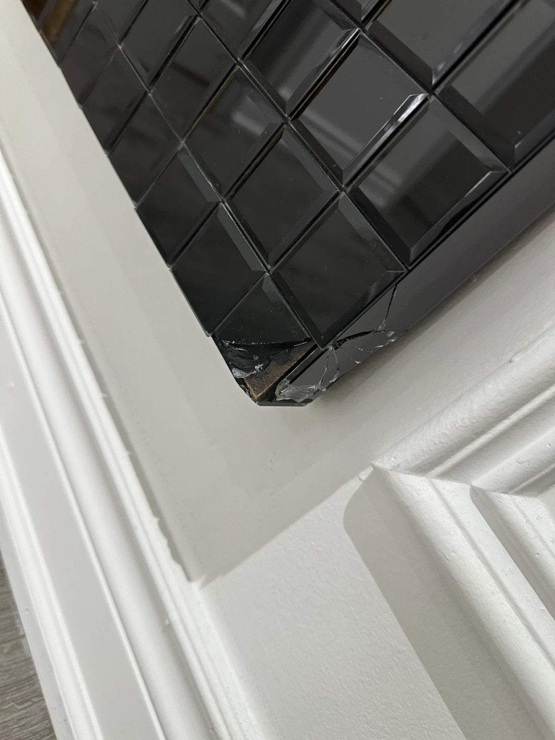 Black Mosaic Framed Rectangular Mirror - photo 2