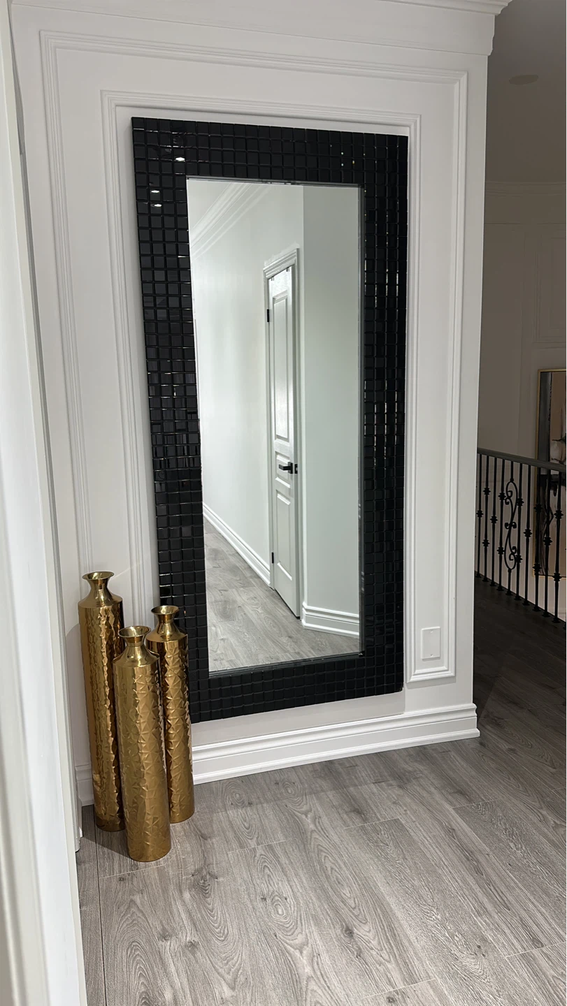 Black Mosaic Framed Rectangular Mirror