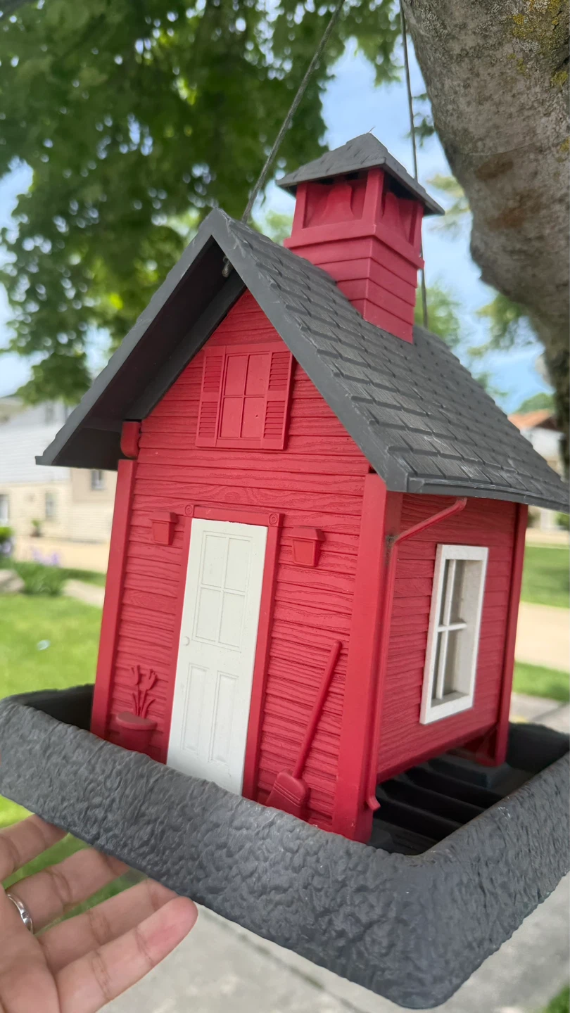 Red School House Bird Feeder - photo 2