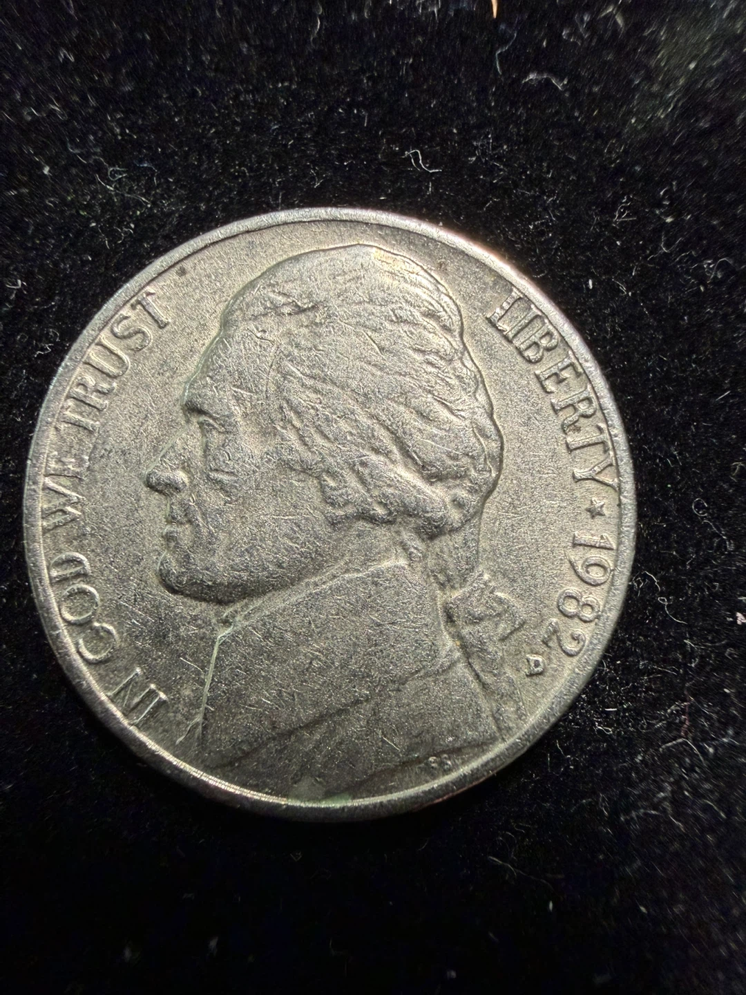 1982 US Nickel Five Cents Coin