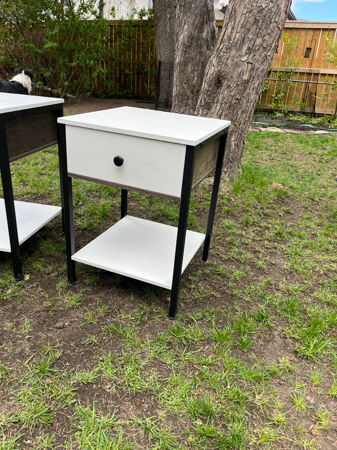White and Black Nightstands - Set of 2 - photo 4