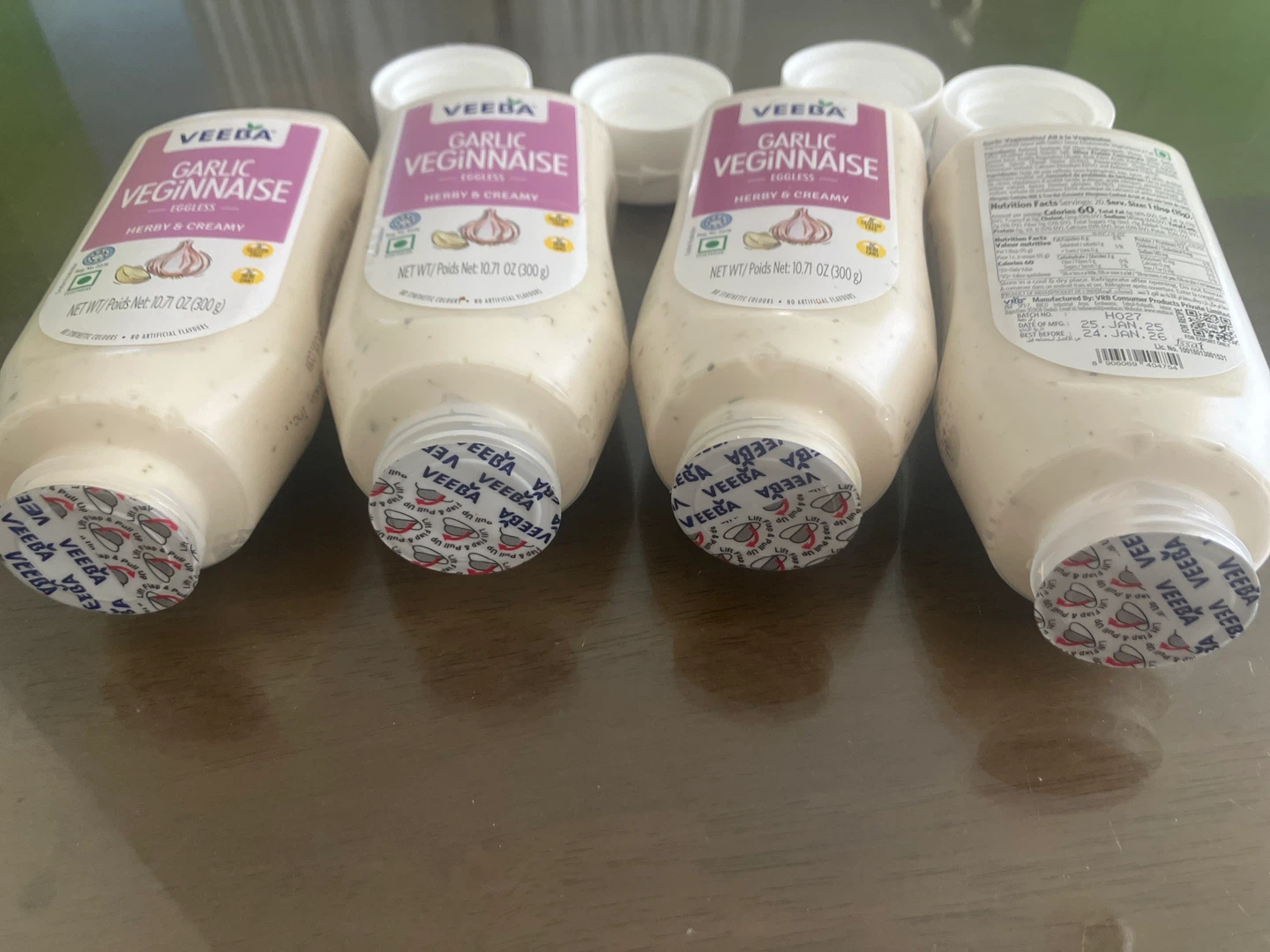 Expired Sealed VEEBA Garlic Vegginnaise (4 bottles)