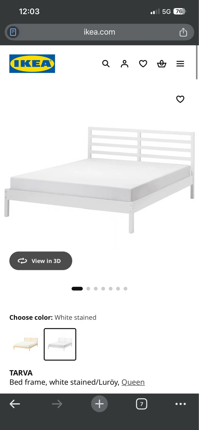 IKEA TARVA Queen bed frame & slats