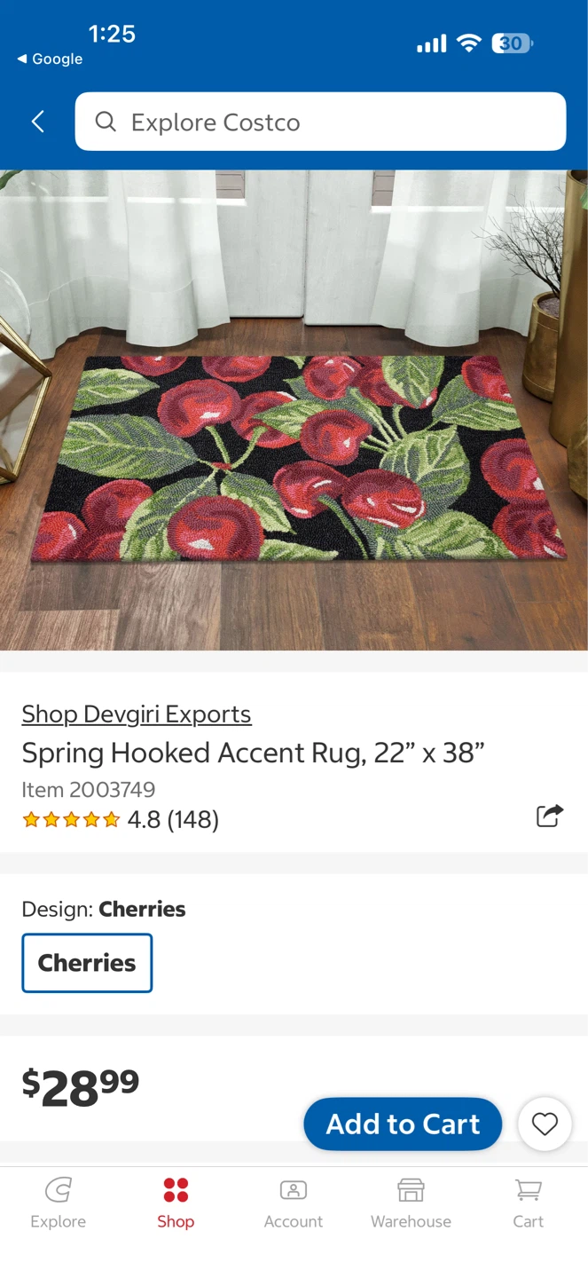 Accent Rug - Cherries Design, 22" x 38" - photo 2
