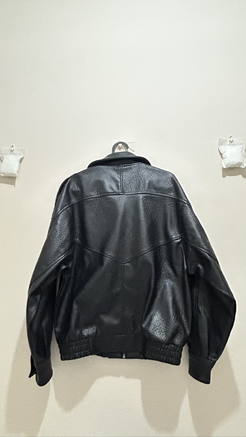 Zara Black Faux Leather Bomber Jacket - photo 3