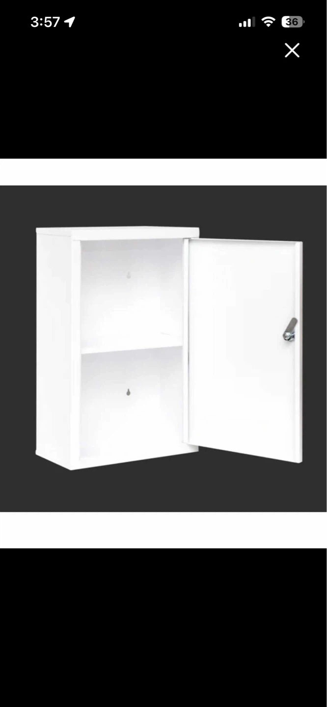 White First Aid Medicine Cabinet with Cross Symbol - photo 4