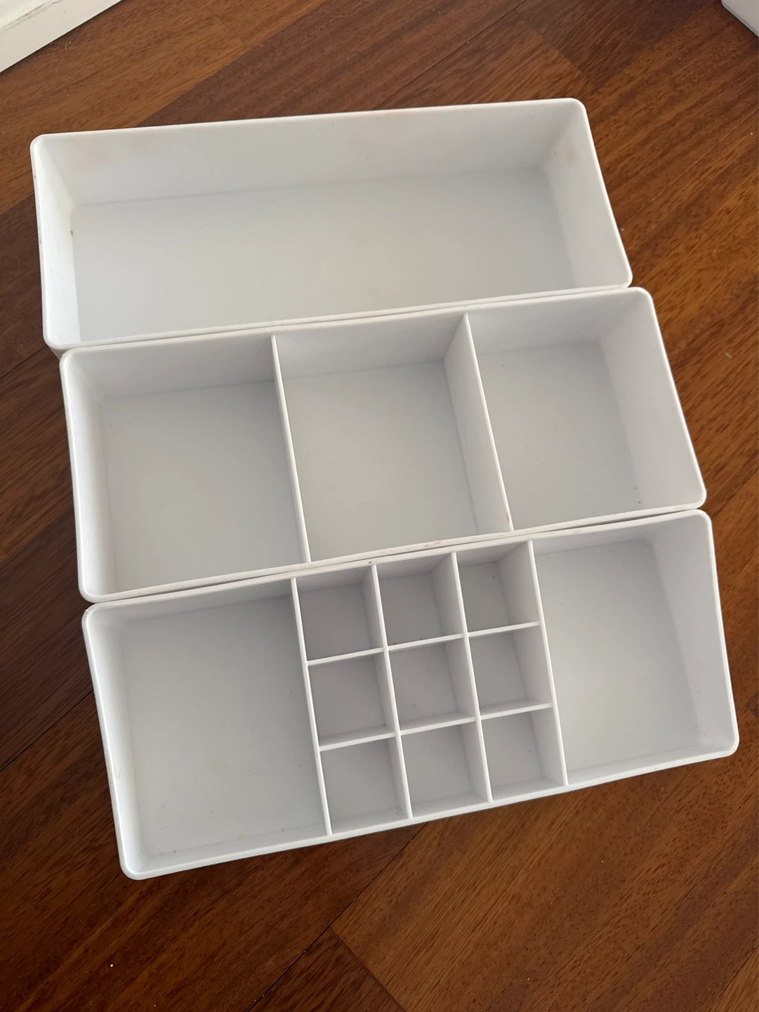 White Plastic Organizer Tray with Compartments