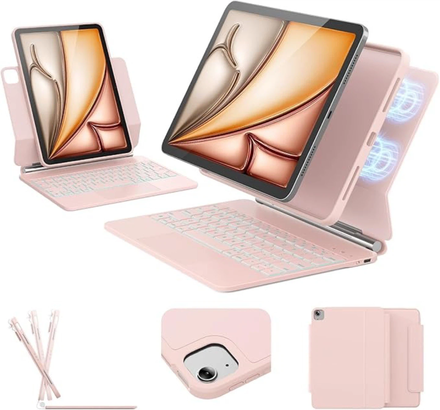 Pink Magnetic Keyboard Case for iPad Air 11" (M2) 2024 - Pink - photo 4