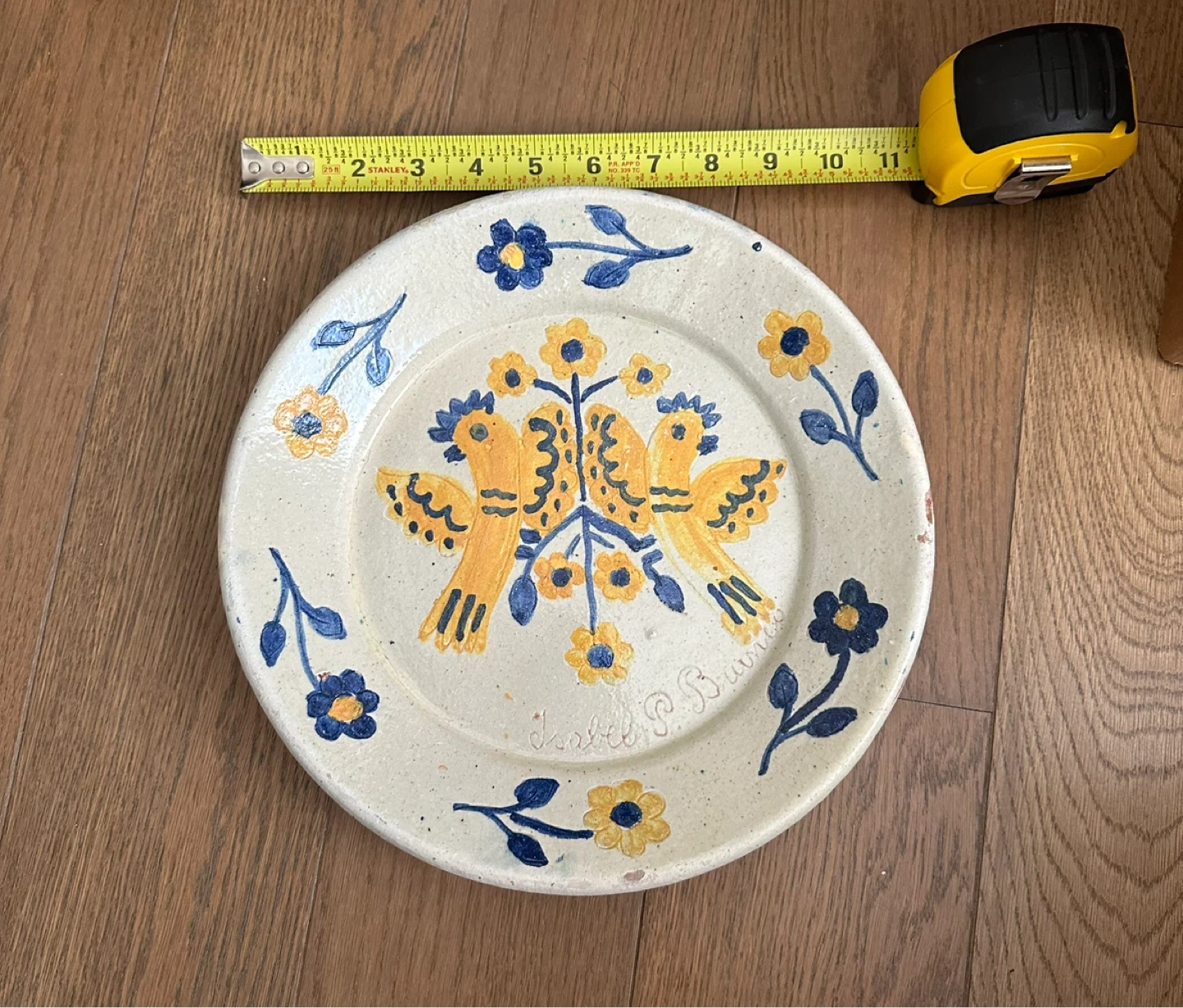 Hand-Painted Ceramic Plate with Birds and Flowers - photo 2