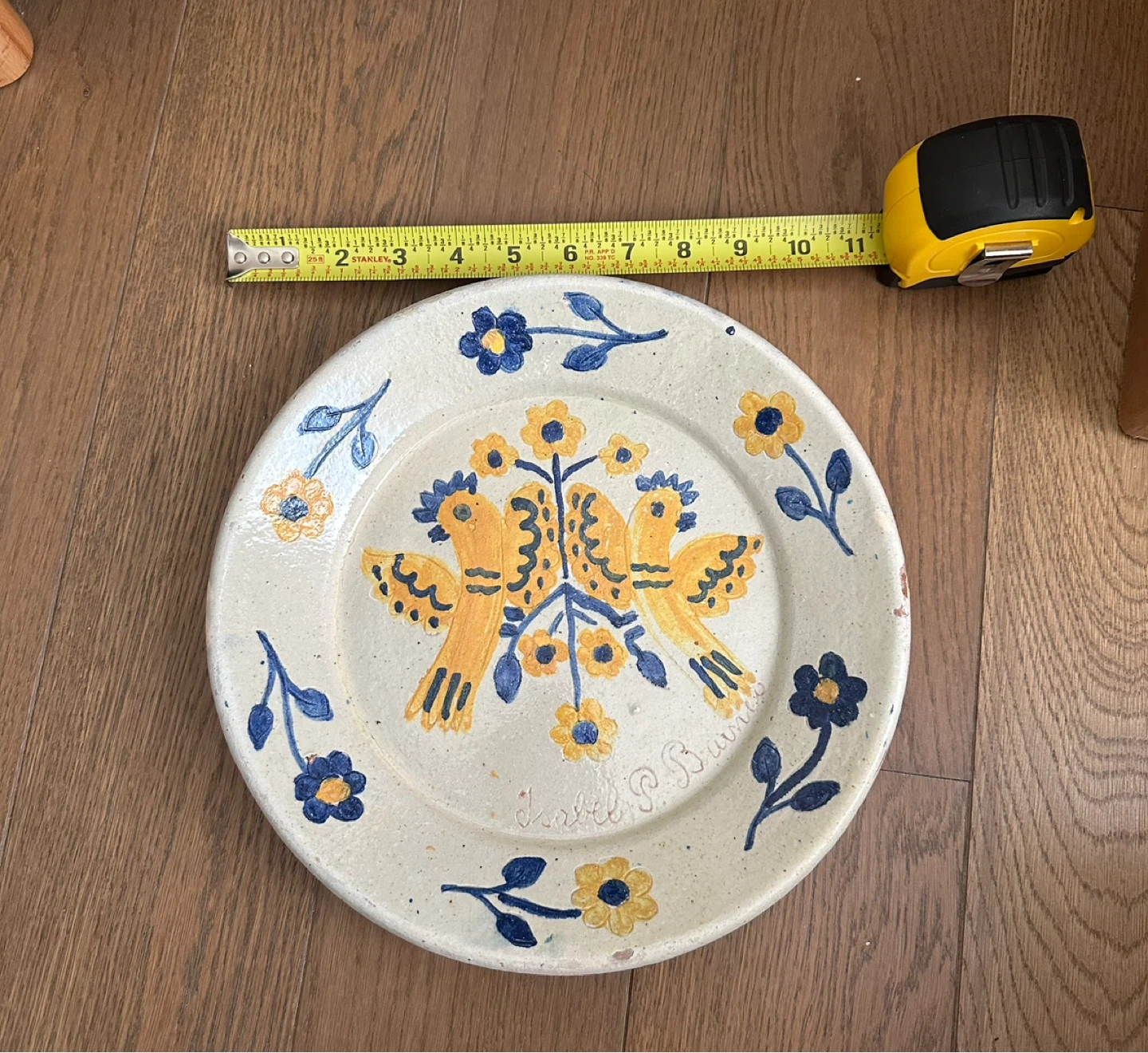 Hand-Painted Ceramic Plate with Birds and Flowers - photo 3