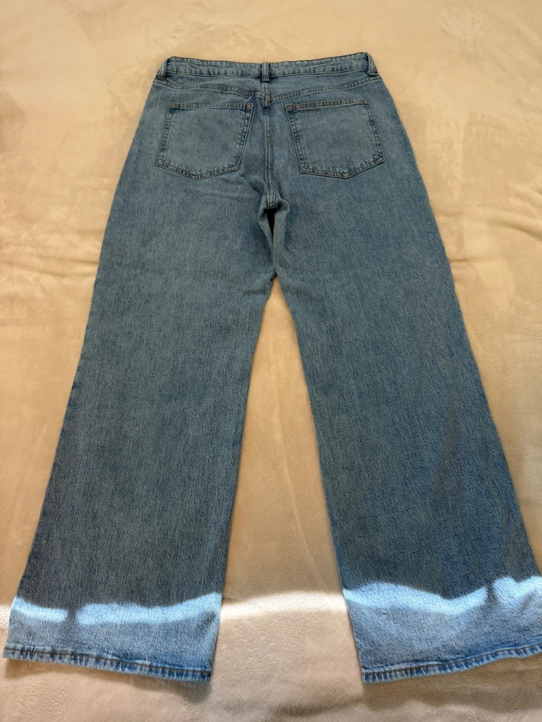 H&M Wide Leg Jeans Size 14 Light Wash Denim - photo 5
