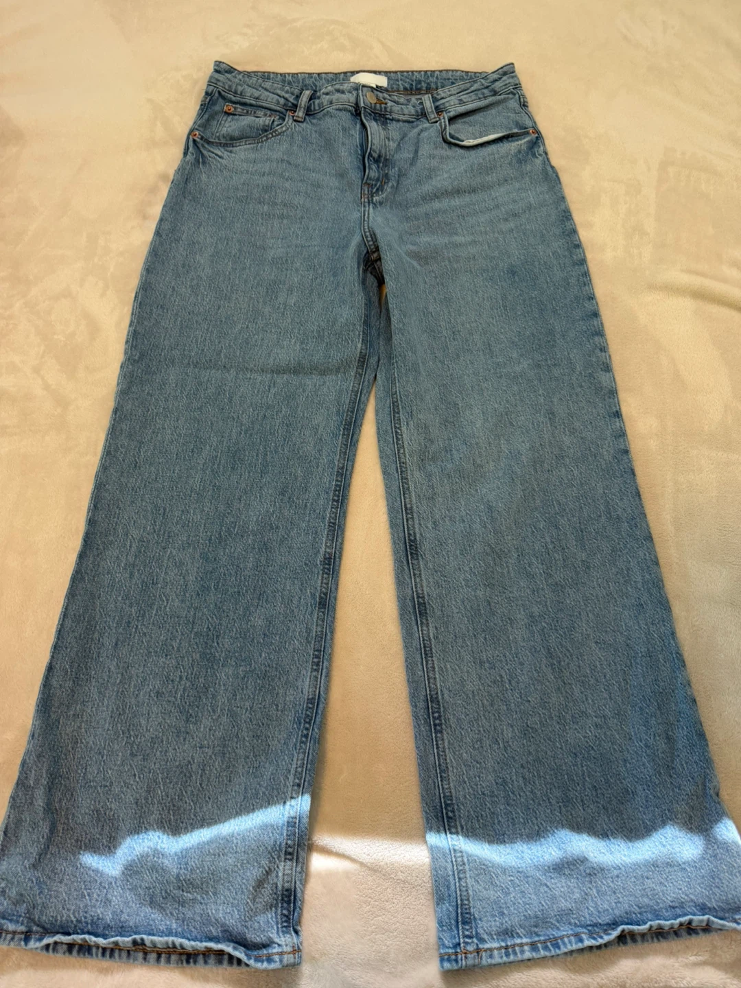 H&M Wide Leg Jeans Size 14 Light Wash Denim - photo 4