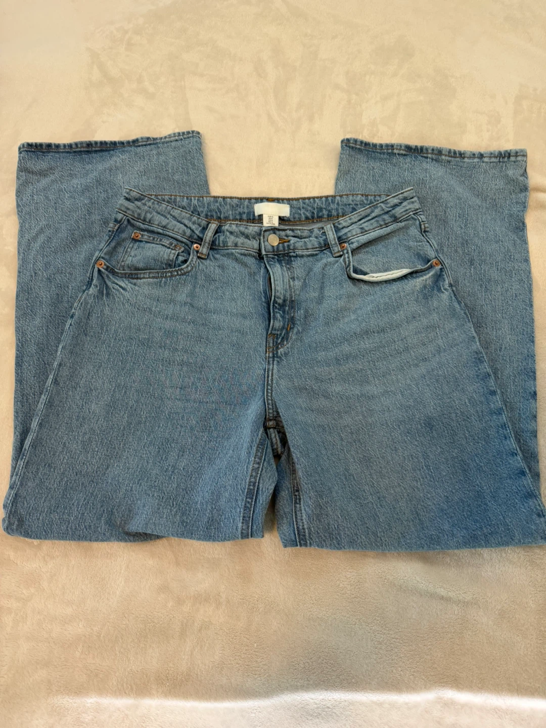 H&M Wide Leg Jeans Size 14 Light Wash Denim - photo 2