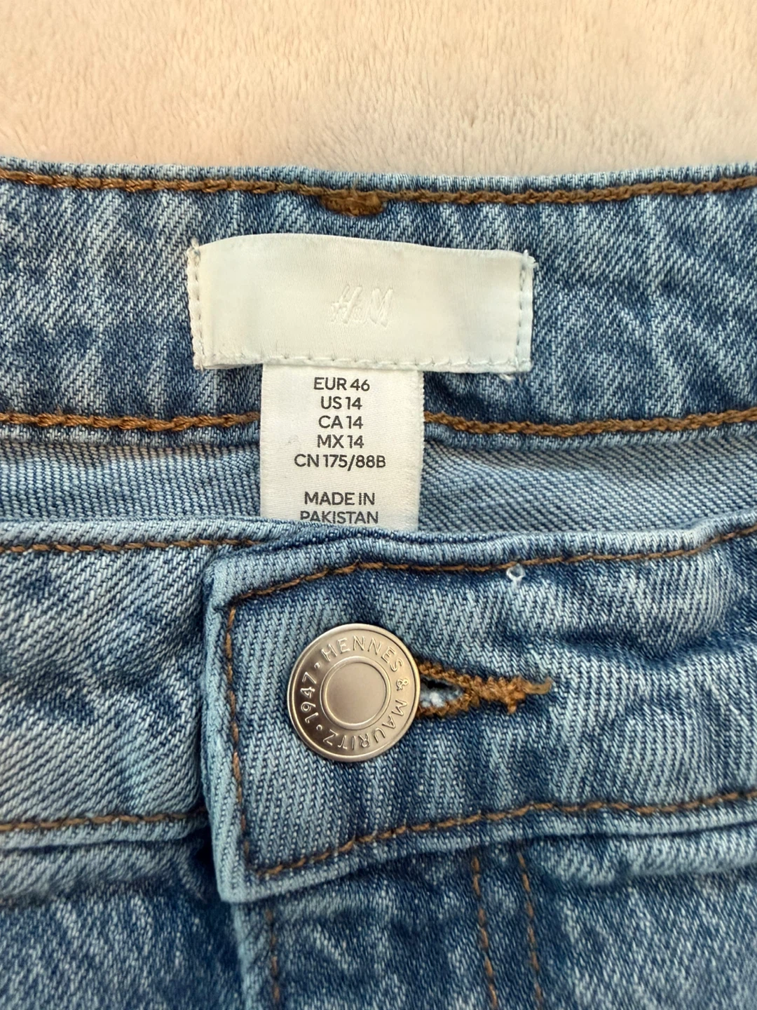 H&M Wide Leg Jeans Size 14 Light Wash Denim - photo 3