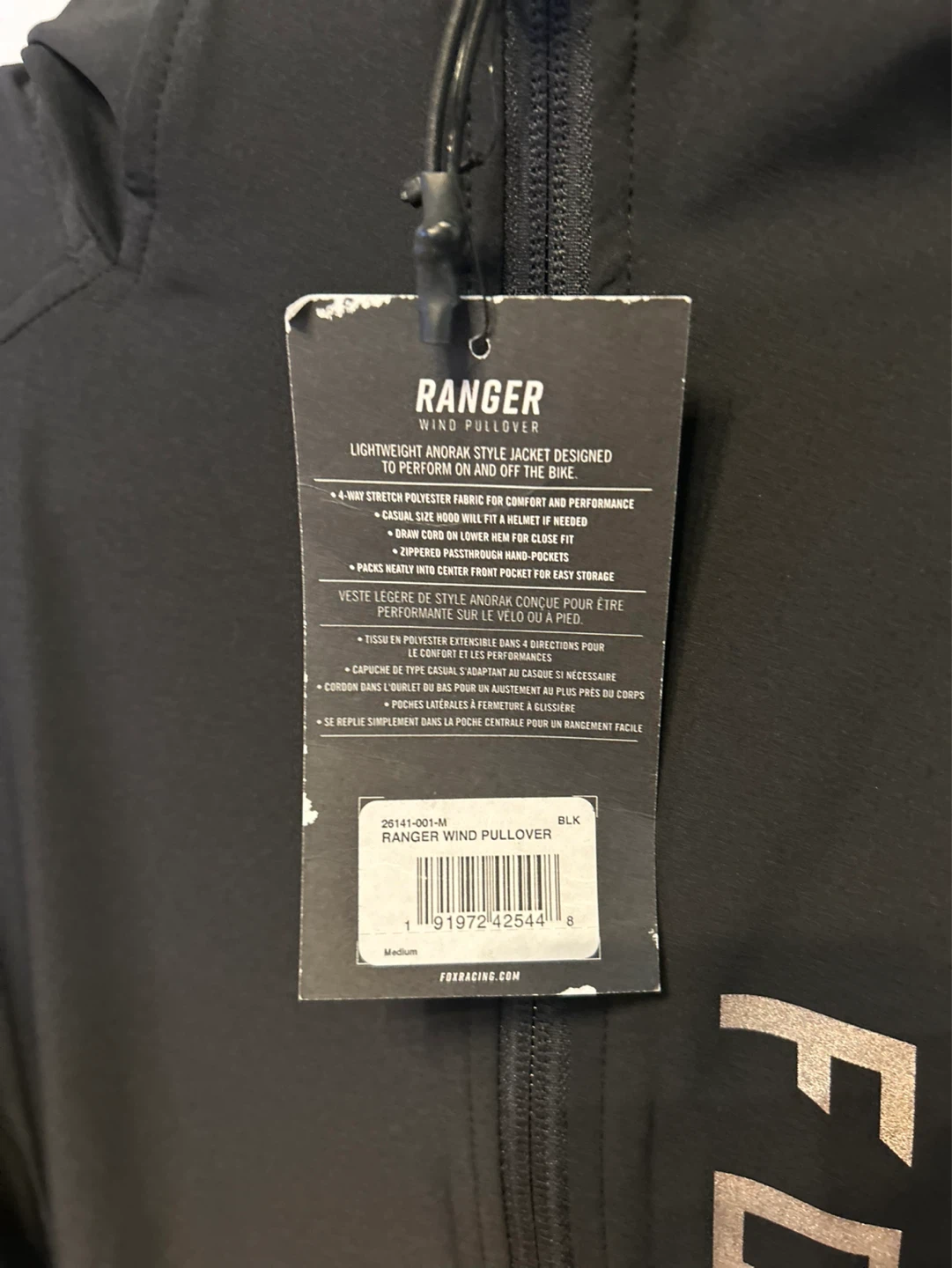 Fox Ranger Wind Pullover Jacket - Black - Medium - photo 4