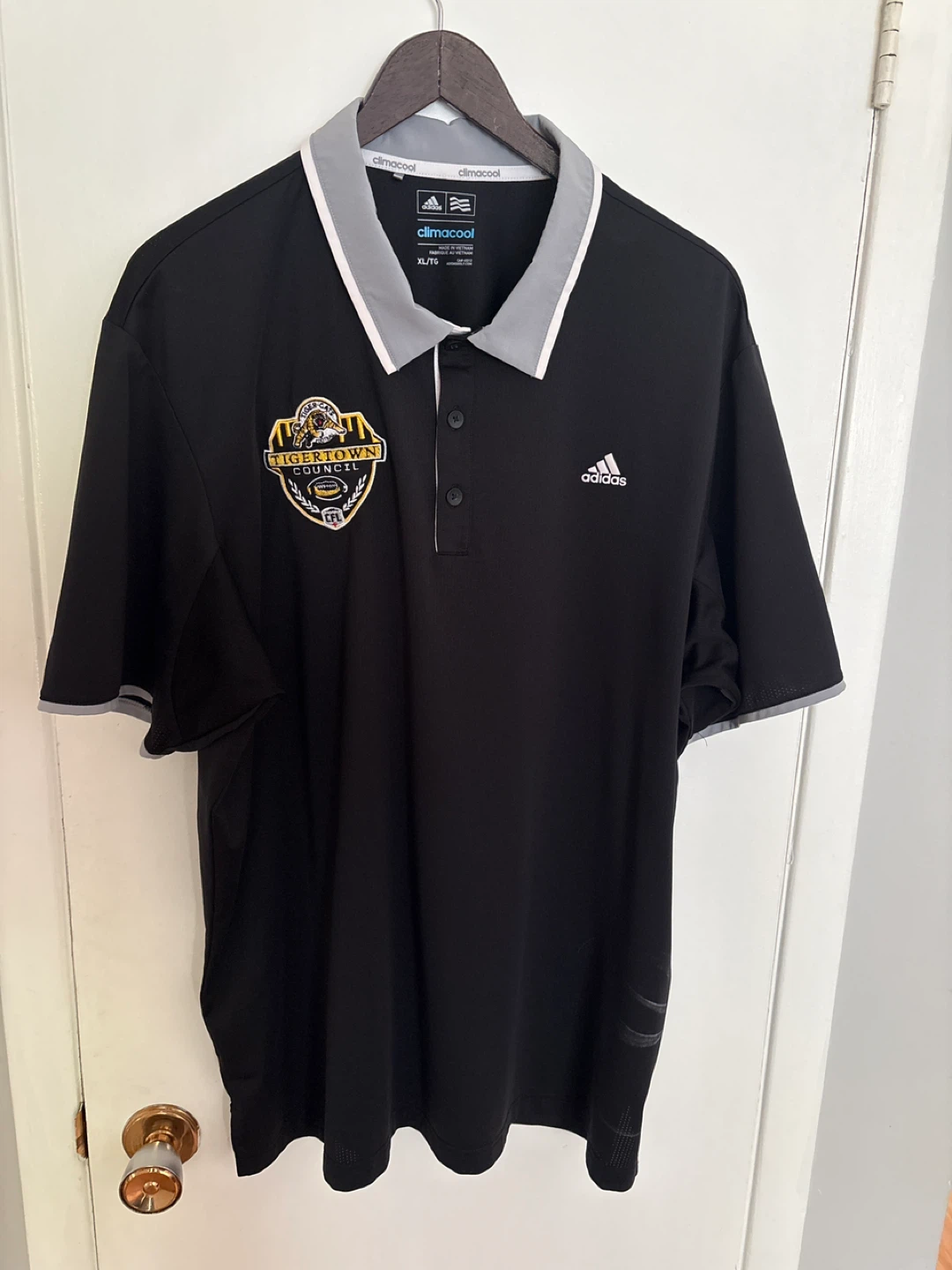 Adidas ClimaCool XL Black TigerTown Council Polo Shirt