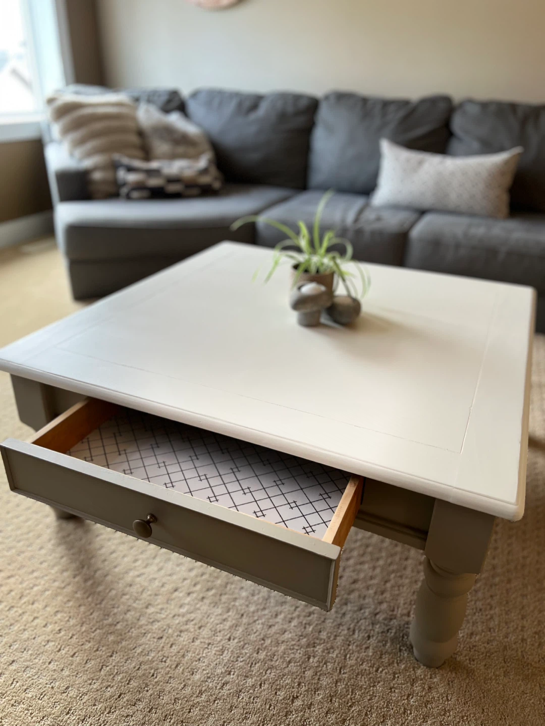 Refinished Solid Wood Coffee Table – Neutral Modern Style - photo 5