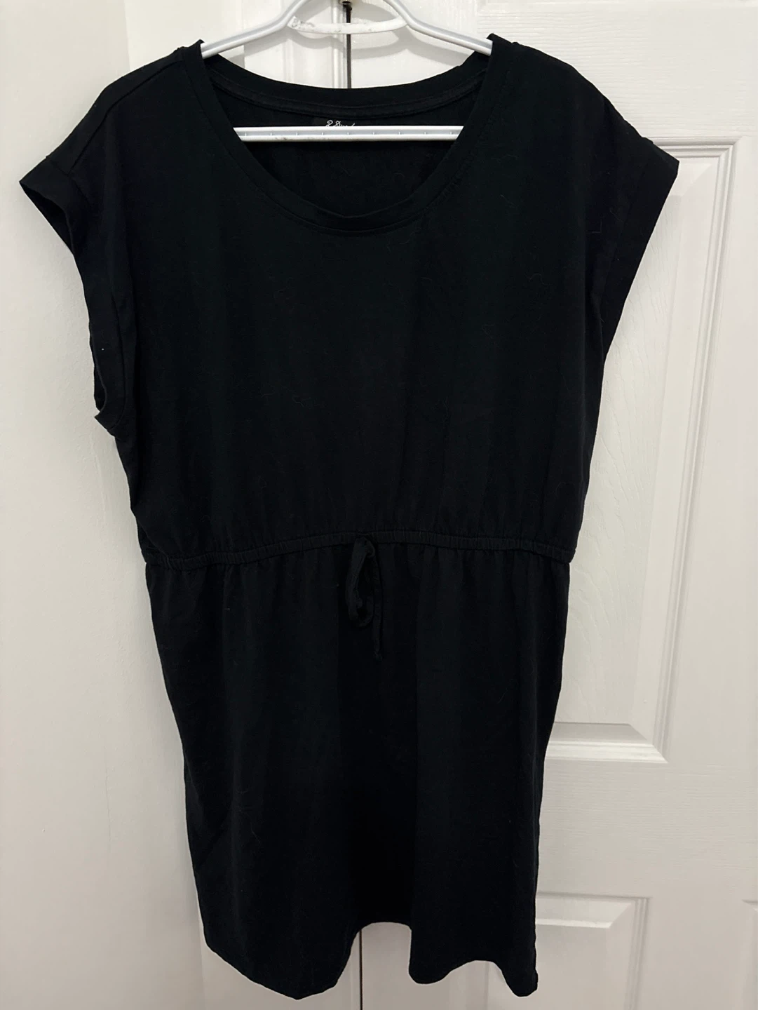 2 Dye 4 Black Cuffed Sleeve Drawstring Dress XL